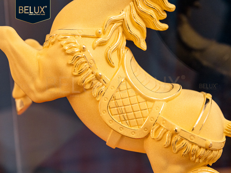 Tượng Ngựa dát vàng cát&nbsp;13x8x19cm